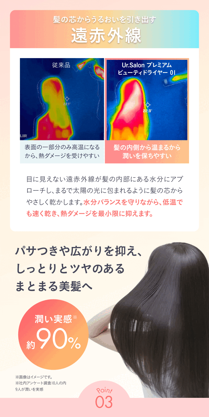 速乾・ダメージレスを一台で実現】プレミアム ビューティ ドライヤー01