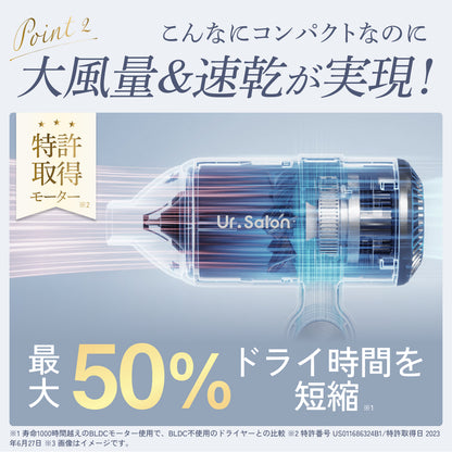 【手のひらサイズで大風量・速乾】ジェットモンスターマイクロドライヤー