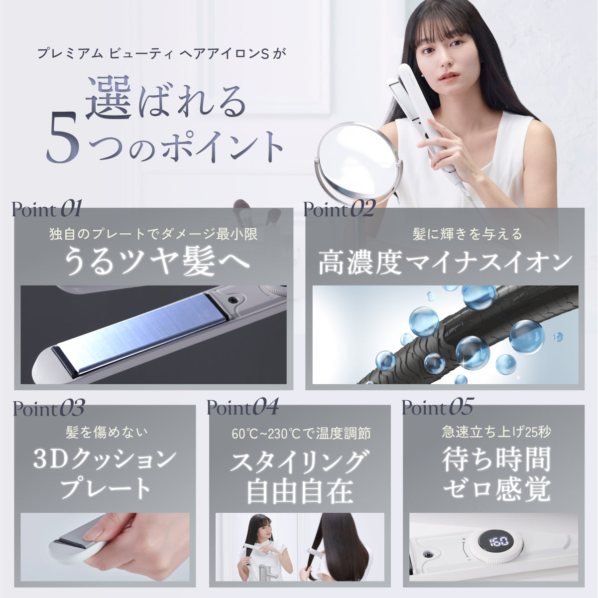 プレミアム ビューティ ヘアアイロン S