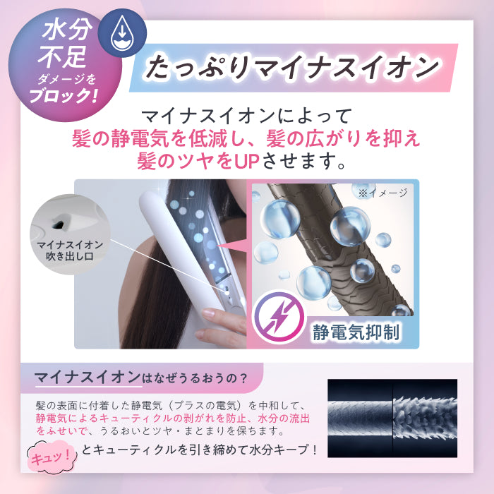 【独自プレートで、ワンランク上の滑らかな髪へ】プレミアム ビューティ ヘアアイロン S