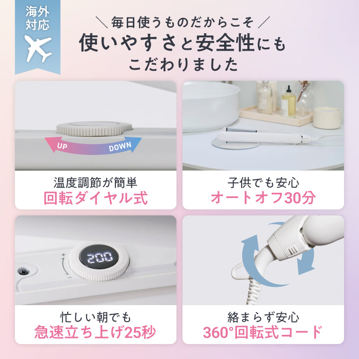 【独自プレートで、ワンランク上の滑らかな髪へ】プレミアム ビューティ ヘアアイロン S