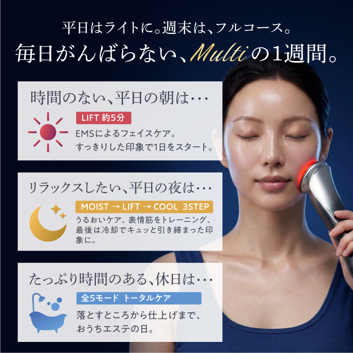 5種の技術を1台に、自宅で本格フェイシャルケア】TOTALIFT Multi